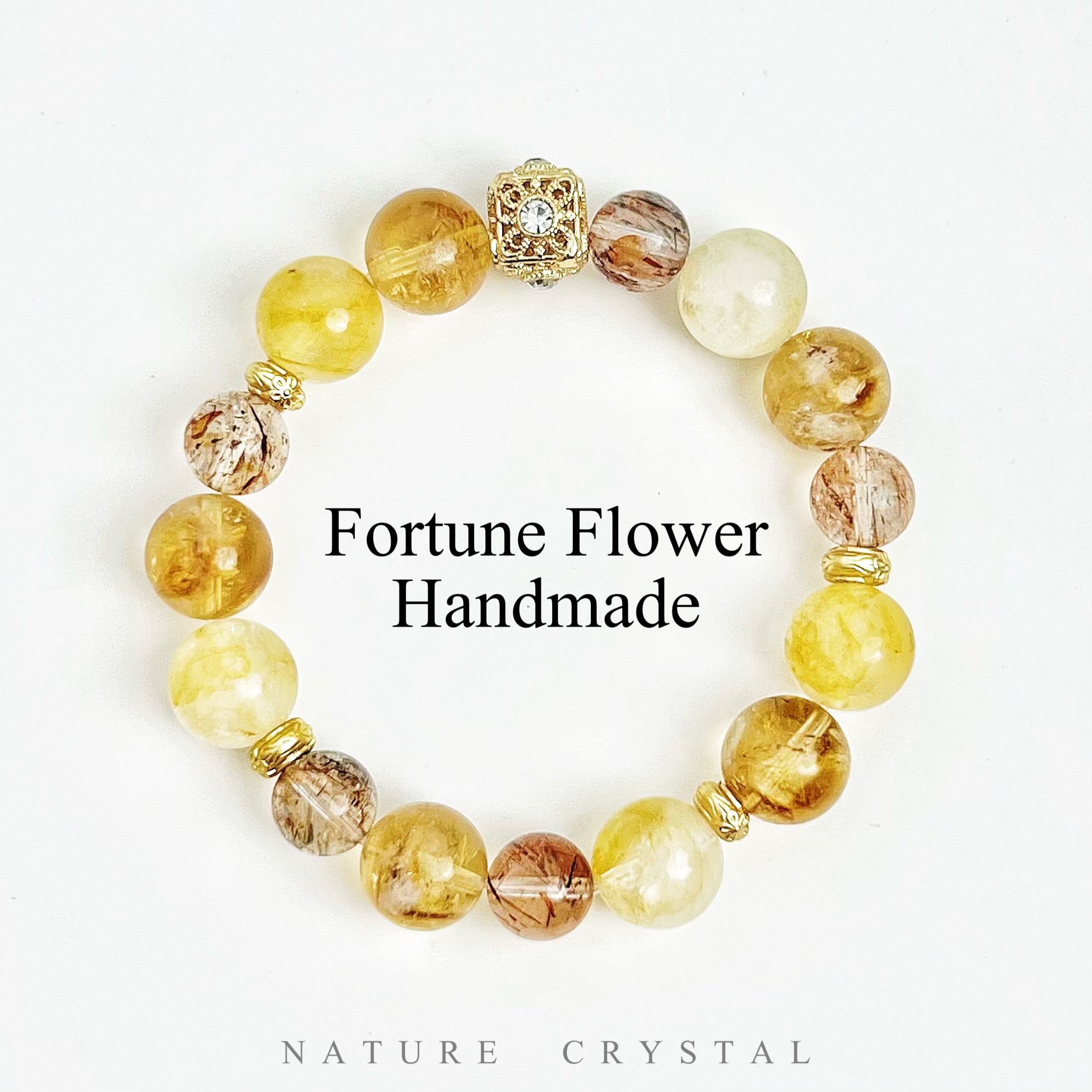 Golden Healer, Citrine Pyramid, Black Gold Super Seven – Original Crystal Design Bracelet, Condenses the "Sunshine Over Golden Mountain" Landscape, Lights Up Your Wealth and Hope