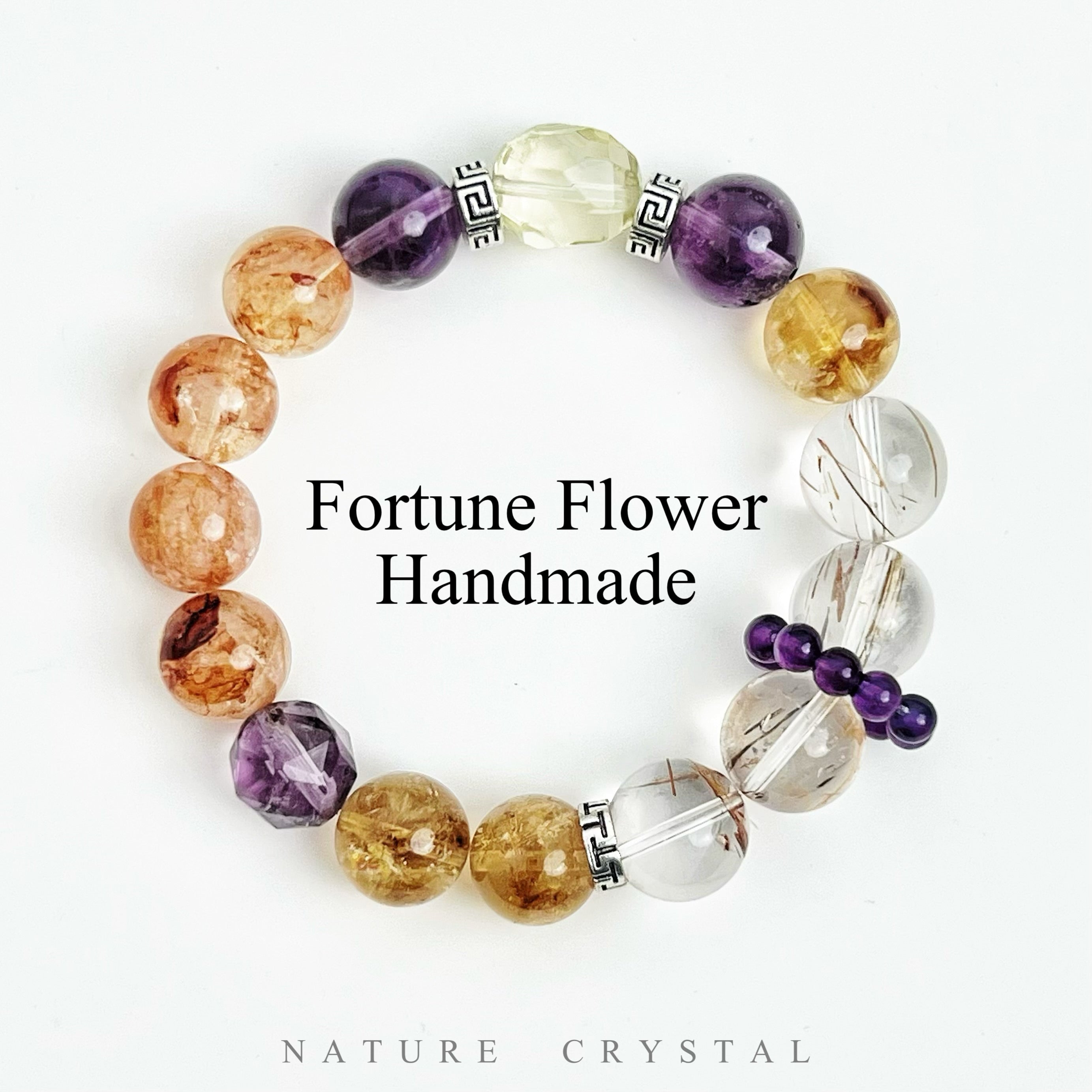 Black Gold Super Seven, Citrine Pyramid, Red Rutilated Quartz, Amethyst, Citrine Bracelet – Stimulates Inner Strength, Attracts Wealth, Boosts Confidence, Finds Life Balance