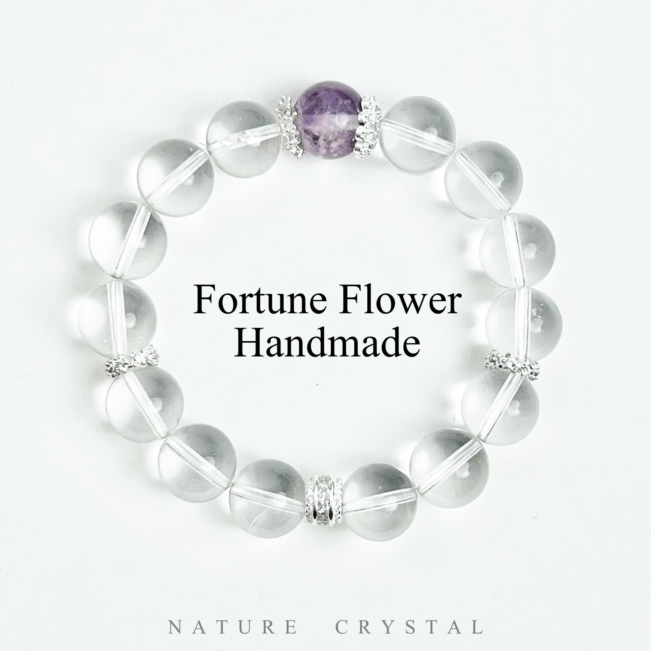 High-Energy Clear Quartz, Amethyst Rutilated Quartz – Original Design Bracelet, Heals Body and Mind, Transforms Negative Aura to Positive, Brings Smooth Progress