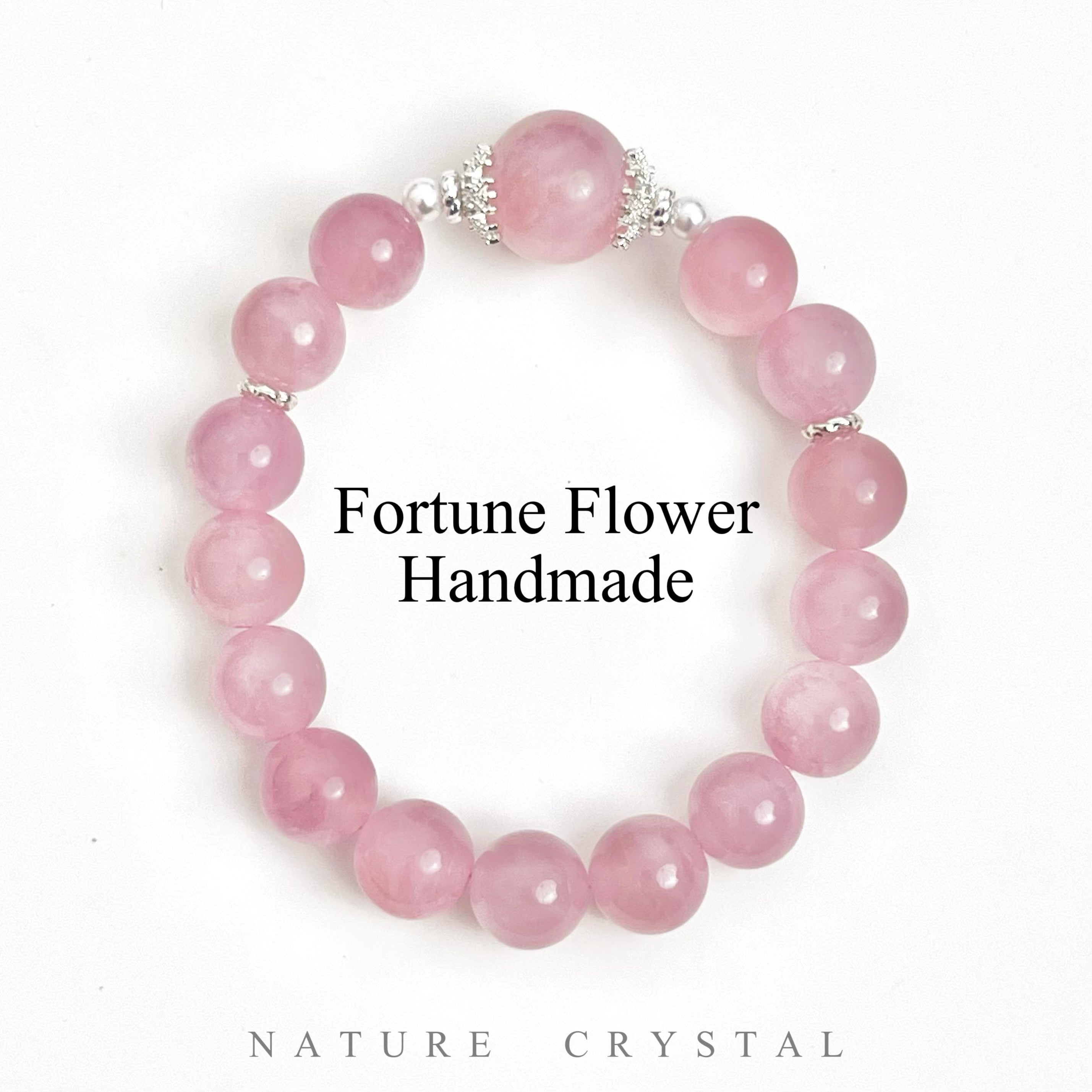 Rose Quartz with Pearl Accents, Original Design Bracelet – Heals Heart Chakra, Enhances Romantic Attraction, Awakens Sweet Energy