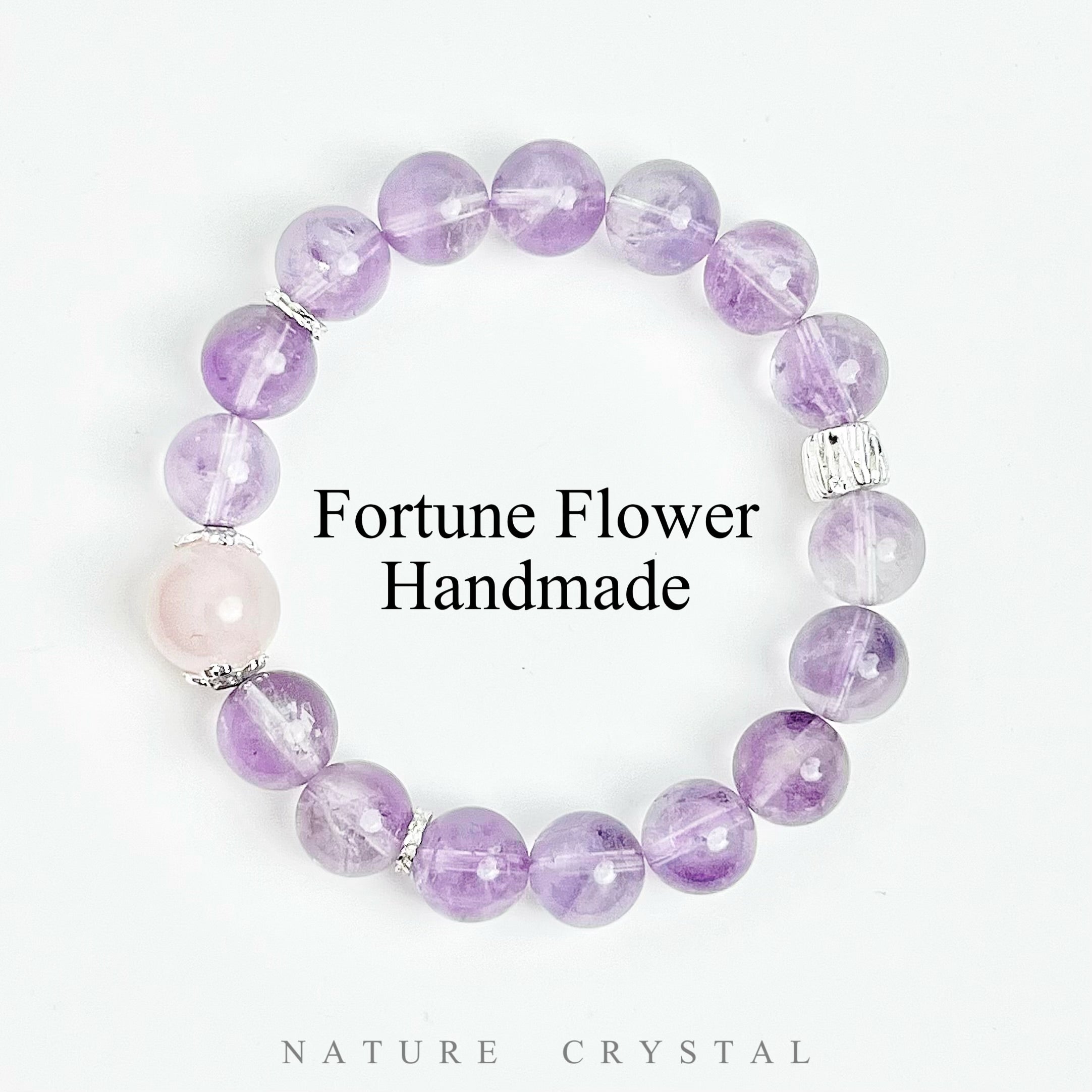 Lavender Amethyst with Rose Quartz – Original Crystal Design Bracelet, Reduces Stress & Aids Sleep, Balances Anxiety, Wears Good Luck on Wrist