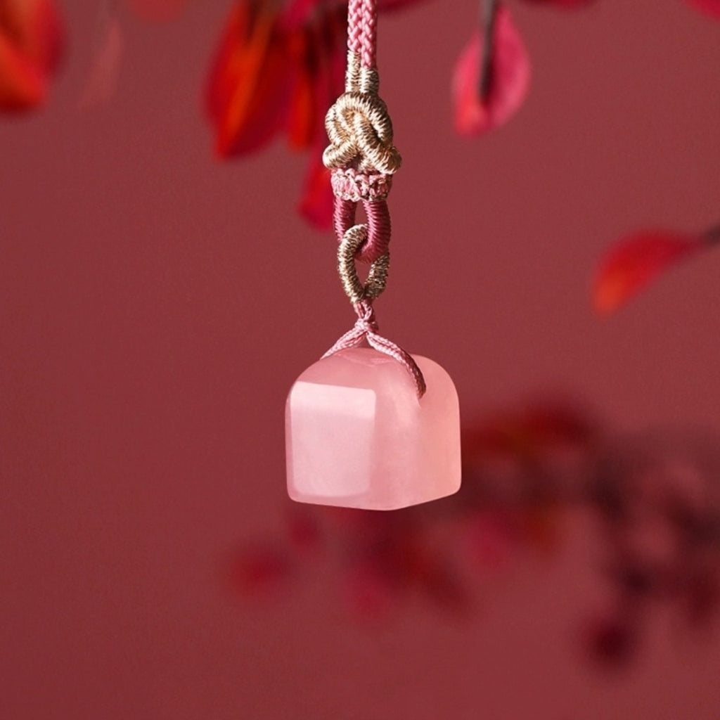 Rose Quartz Stamp Pendant